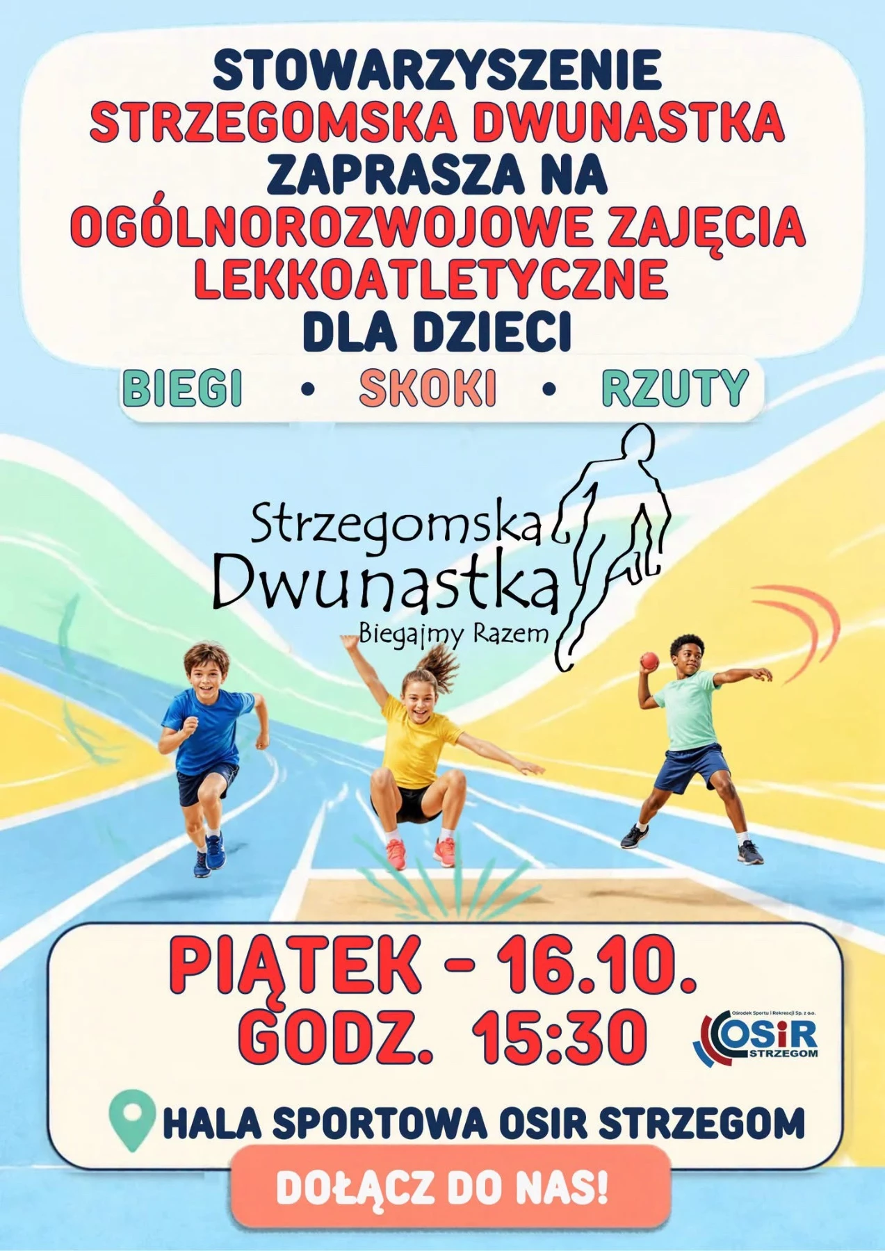 Lekkoatletyka dla dzieci. Strzegomska Dwunastka zaprasza na zajęcia