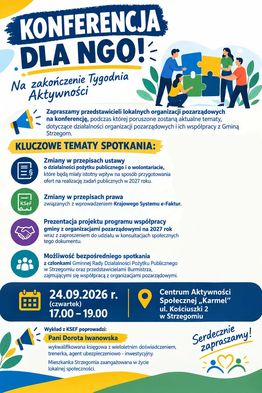 Konferencja dla NGO w Strzegomiu. Ważne zmiany od 2027
