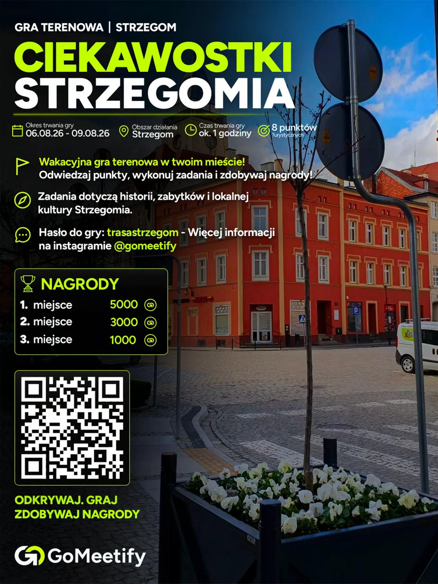 Gra terenowa w Strzegomiu, osiem punktów i nagrody
