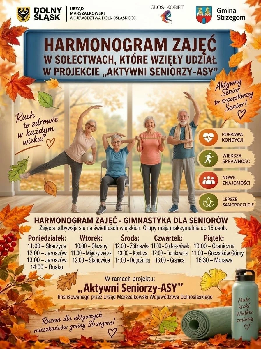 Dziś ruszają zajęcia dla seniorów w gminie Strzegom