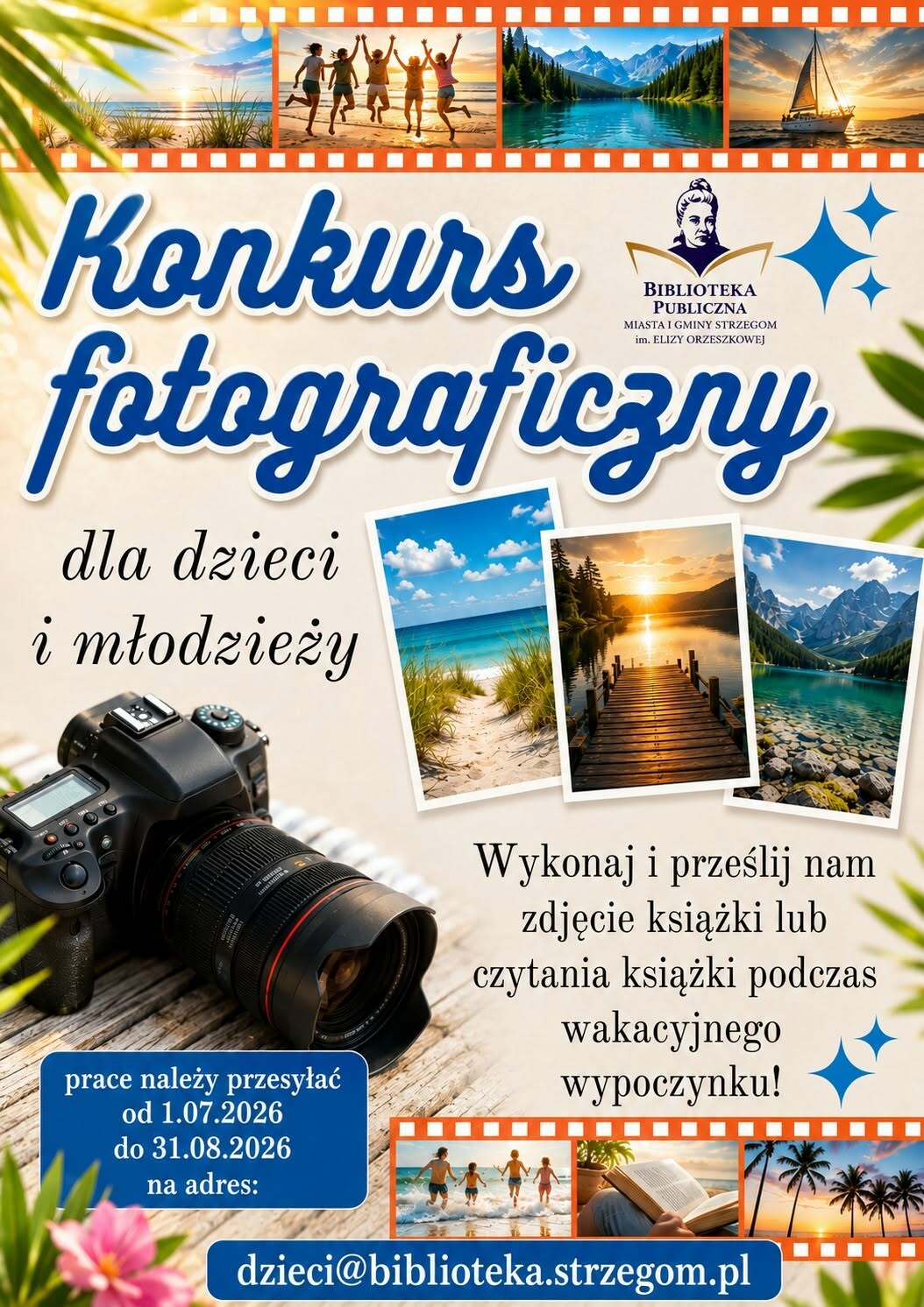 „Z książką na wakacjach”. Biblioteka zaprasza do fotograficznego konkursu - zdjęcie 1