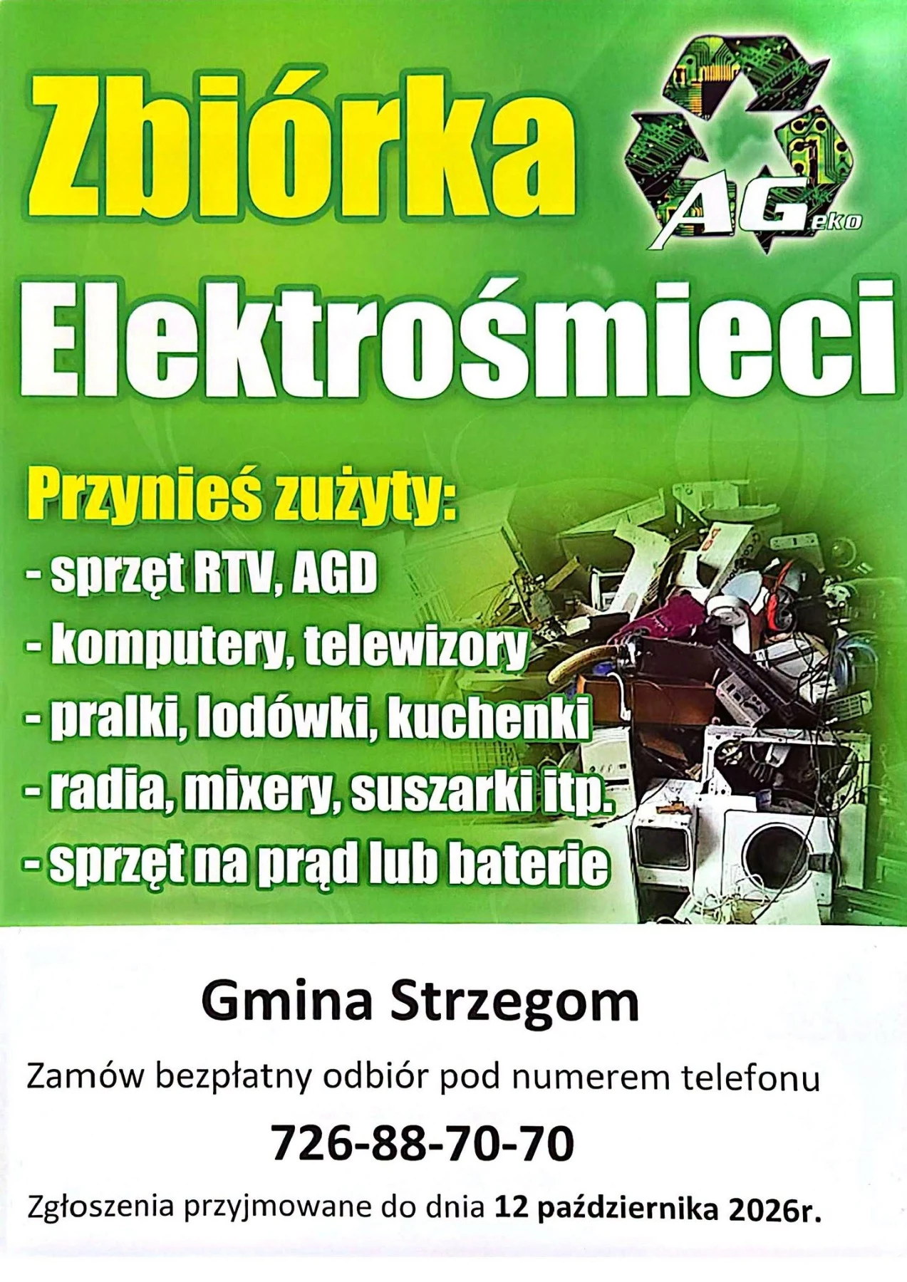 Bezpłatny odbiór elektrośmieci w gminie Strzegom