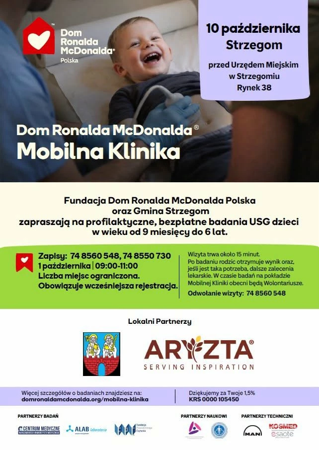 Bezpłatne badania USG dzieci w Strzegomiu już 10 października