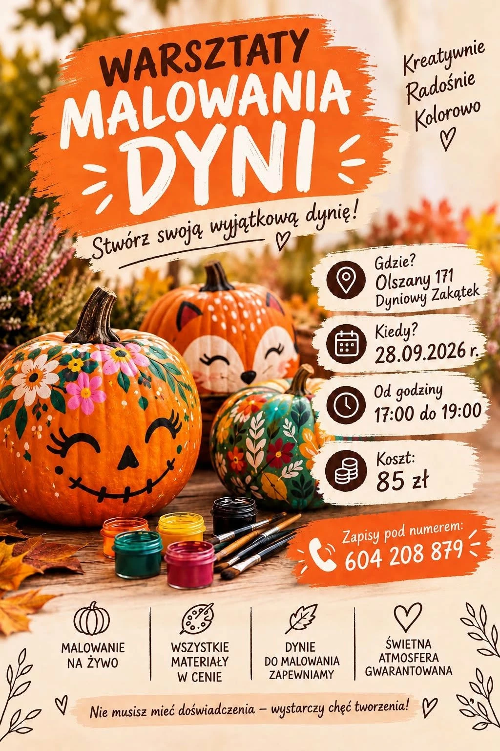 Malowanie dyni w Olszanach. Ruszają zapisy na warsztaty