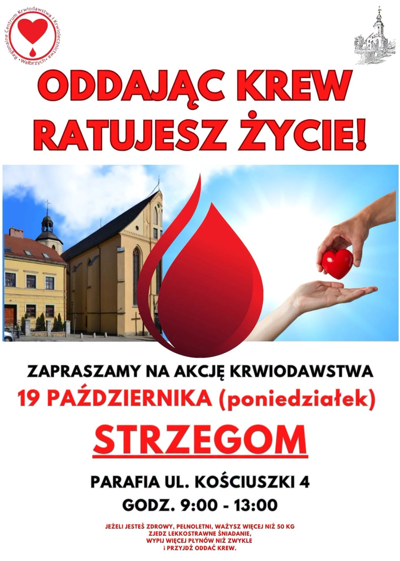W poniedziałek kolejna zbiórka krwi w Strzegomiu