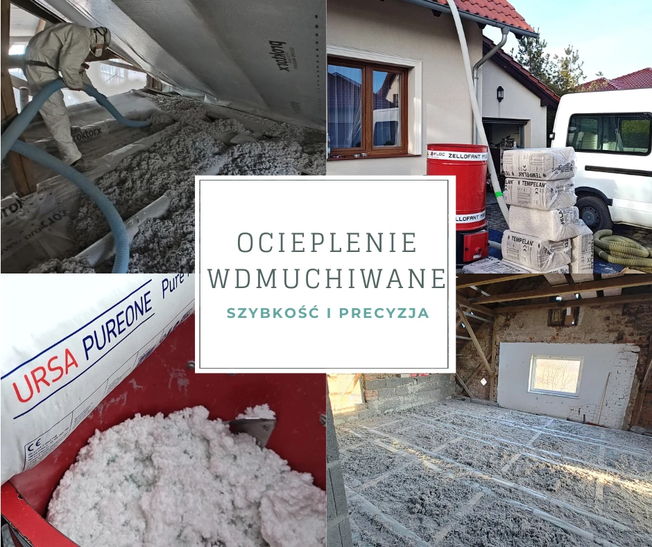 Ocieplanie budynków, dachów, poddaszy, stropów i ścian metodą wdmuchiwania celulozy lub wełny